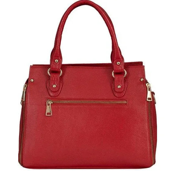 Leather Top Handle Satchel Tote Handbag