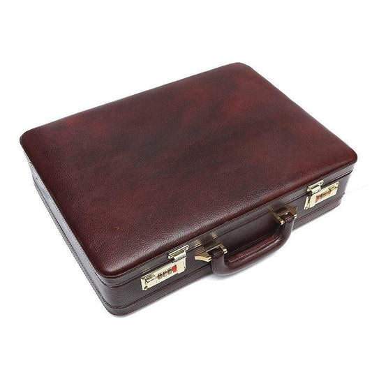 Unisex Genuine Leather Briefcase With Combination Lock