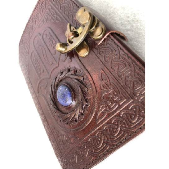 Vintage Leather Brown Hand Stone Journal
