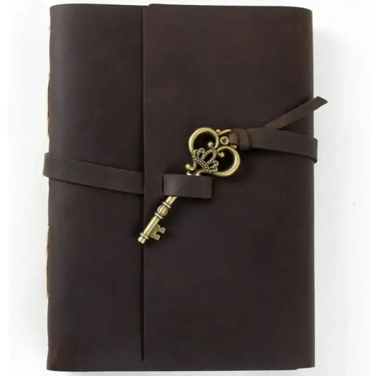 Vintage Leather Buff journal With Key Lock