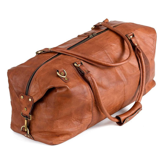 Genuine Leather Traveler Overnight Weekender Duffle Bag