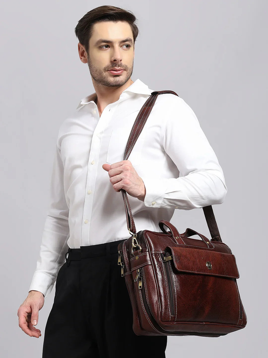 Zenith Leather Laptop Messenger Bag