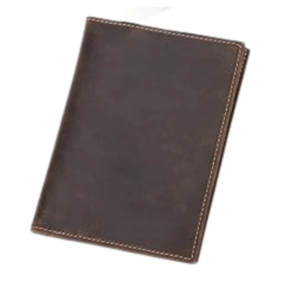 Handmade Genuine Brown Leather Passport Holder with Card Slots