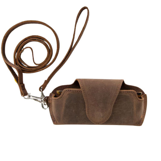 Classic Fold Leather Sunglasses Case with Hidden Magnetic Lock