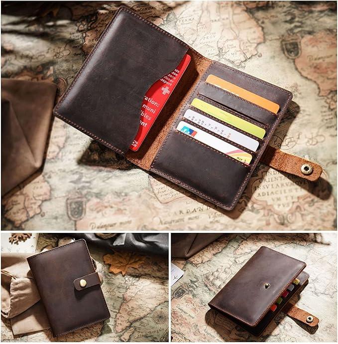 Coffee Brown Genuine Leather Passport Cover