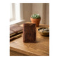 Vintage cognac leather wallet placed on wooden table aesthetic minimal slim card holder
