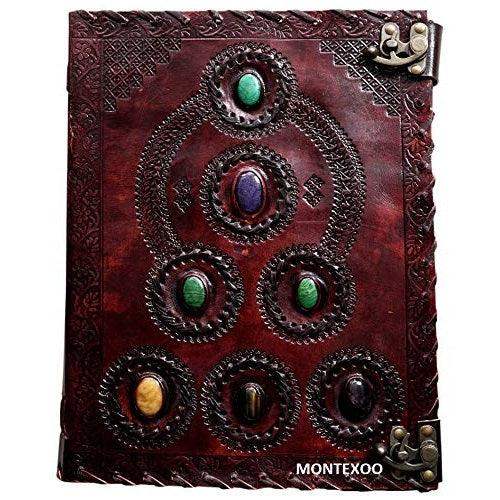 EMBOSSED LEATHER JOURNAL SEVEN STONE
