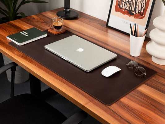 Genuine Leather Desk Mat-Brown
