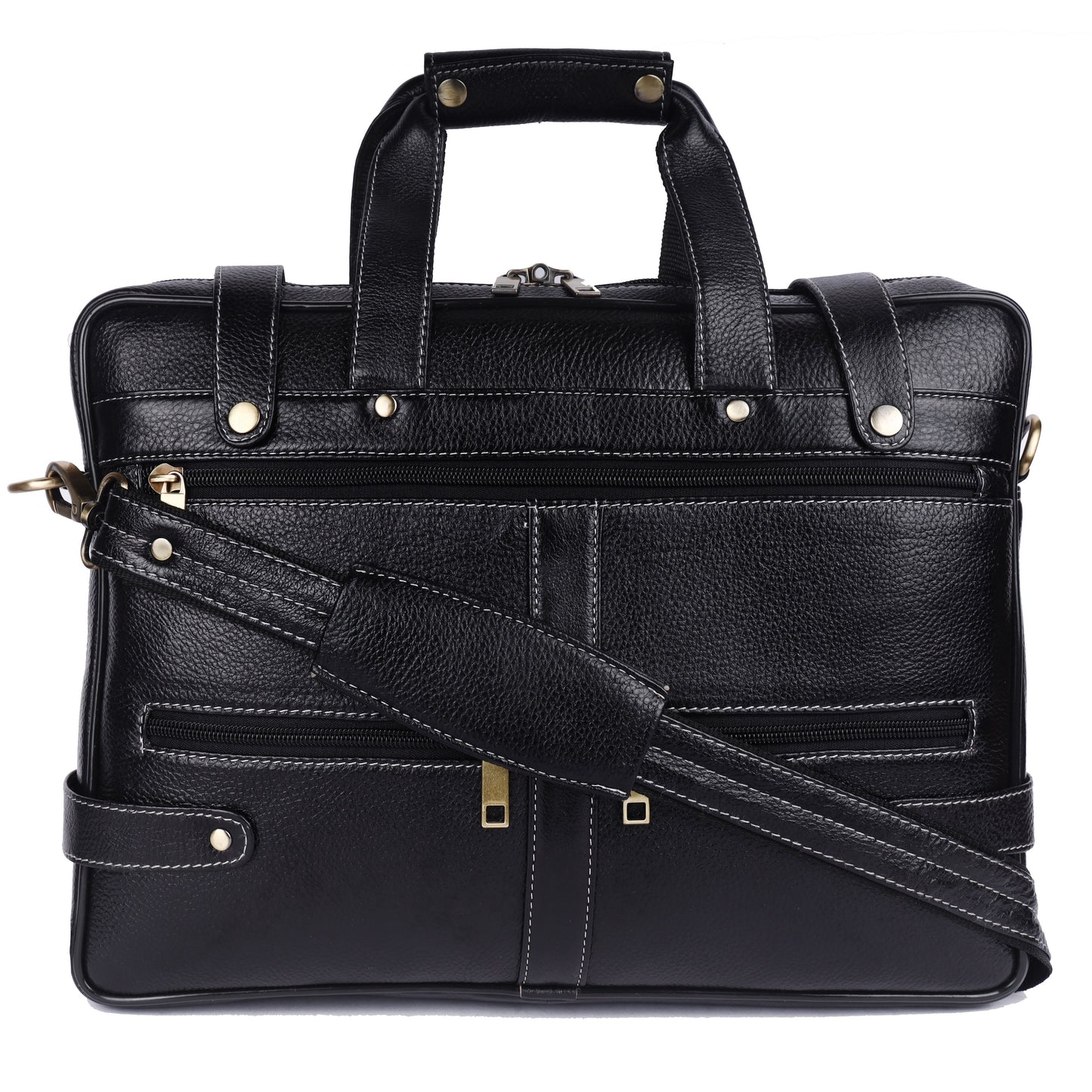 Genuine Leather Embossed Laptop Messenger Bag