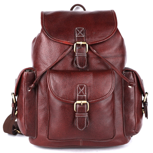 Genuine Leather Laptop Backpack (Brown)