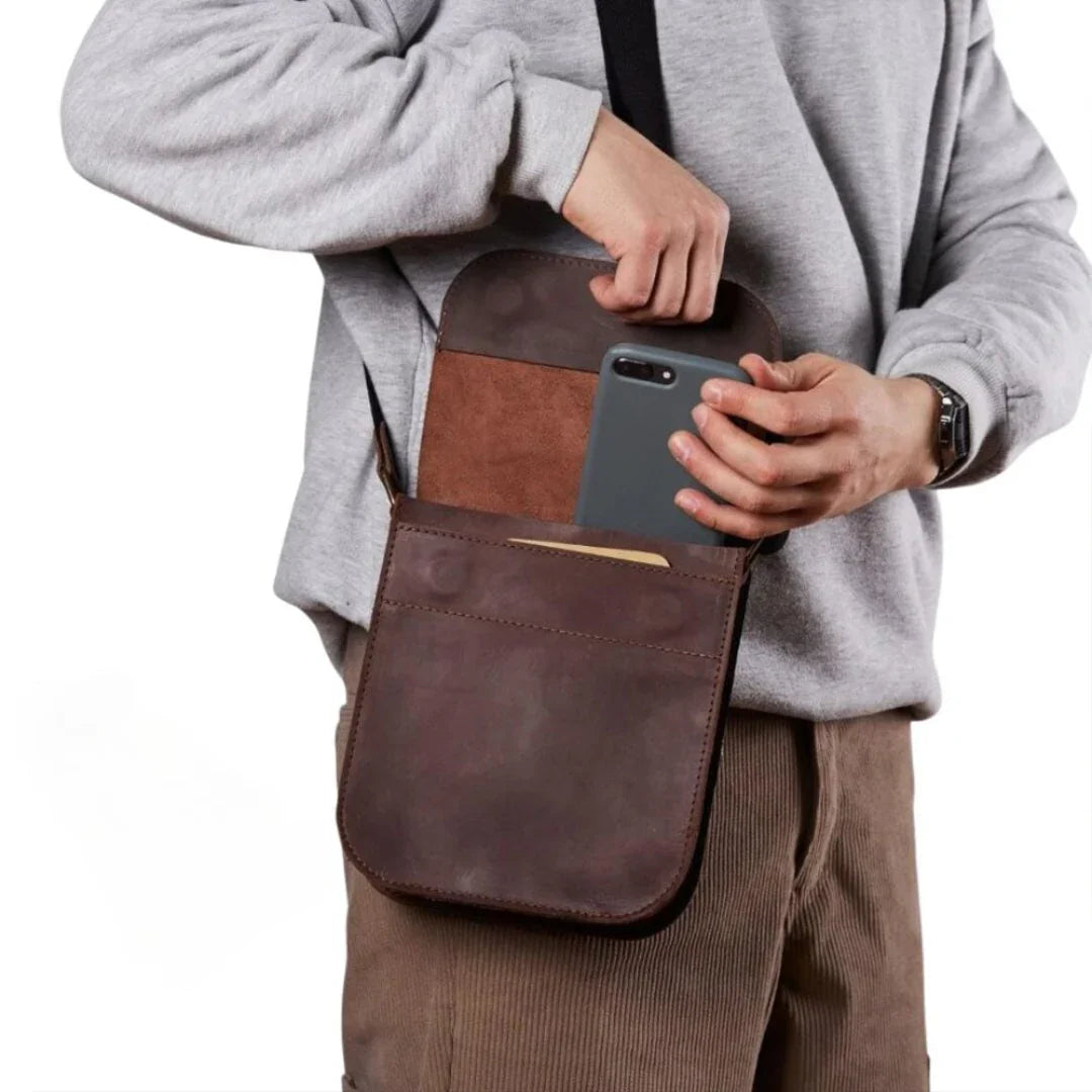 Genuine Leather Men’s Crossbody Bag