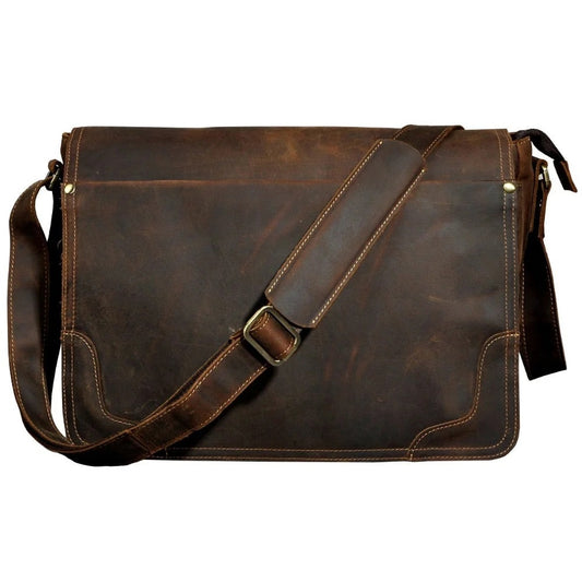Genuine Leather Messenger Full Flap Bag