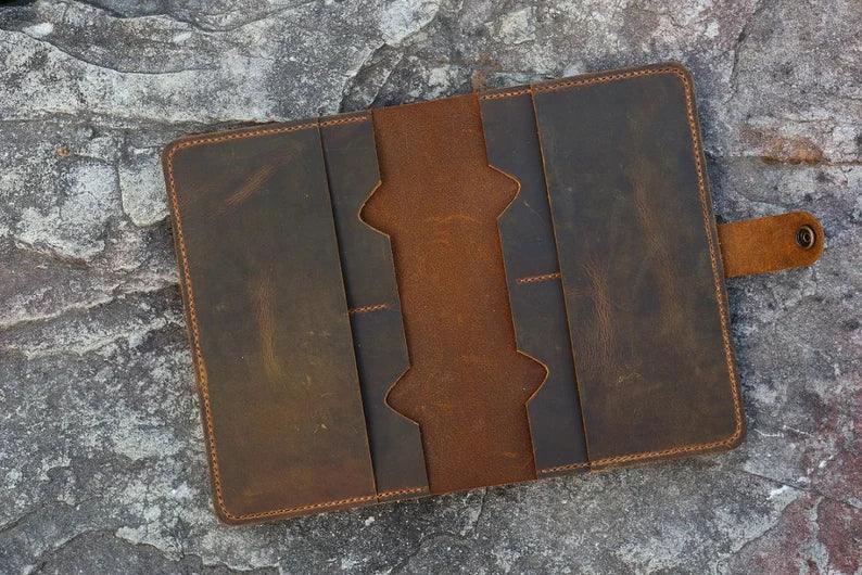 Genuine Leather Passport Holder-Brown