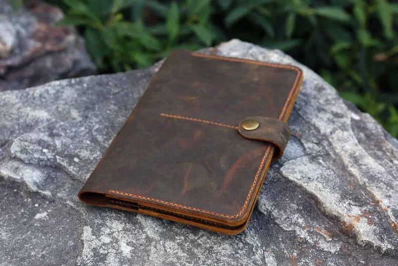 Genuine Leather Passport Holder-Brown