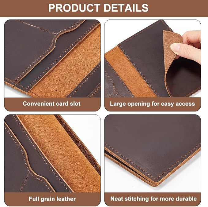 Genuine Leather Passport Holder Wallet – Brown