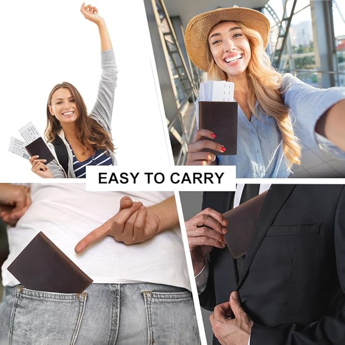 Genuine Leather Passport Holder Wallet – Brown