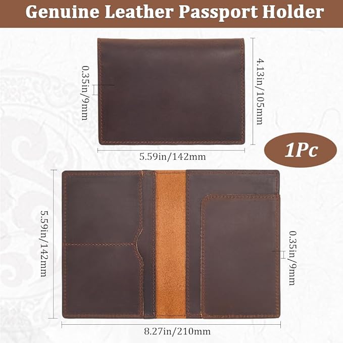 Genuine Leather Passport Holder Wallet – Brown