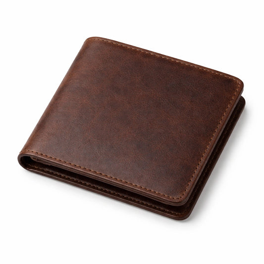 Genuine Leather Full Grain Slim Wallet for Men in Brown Color with Minimalist Design and Card Slots