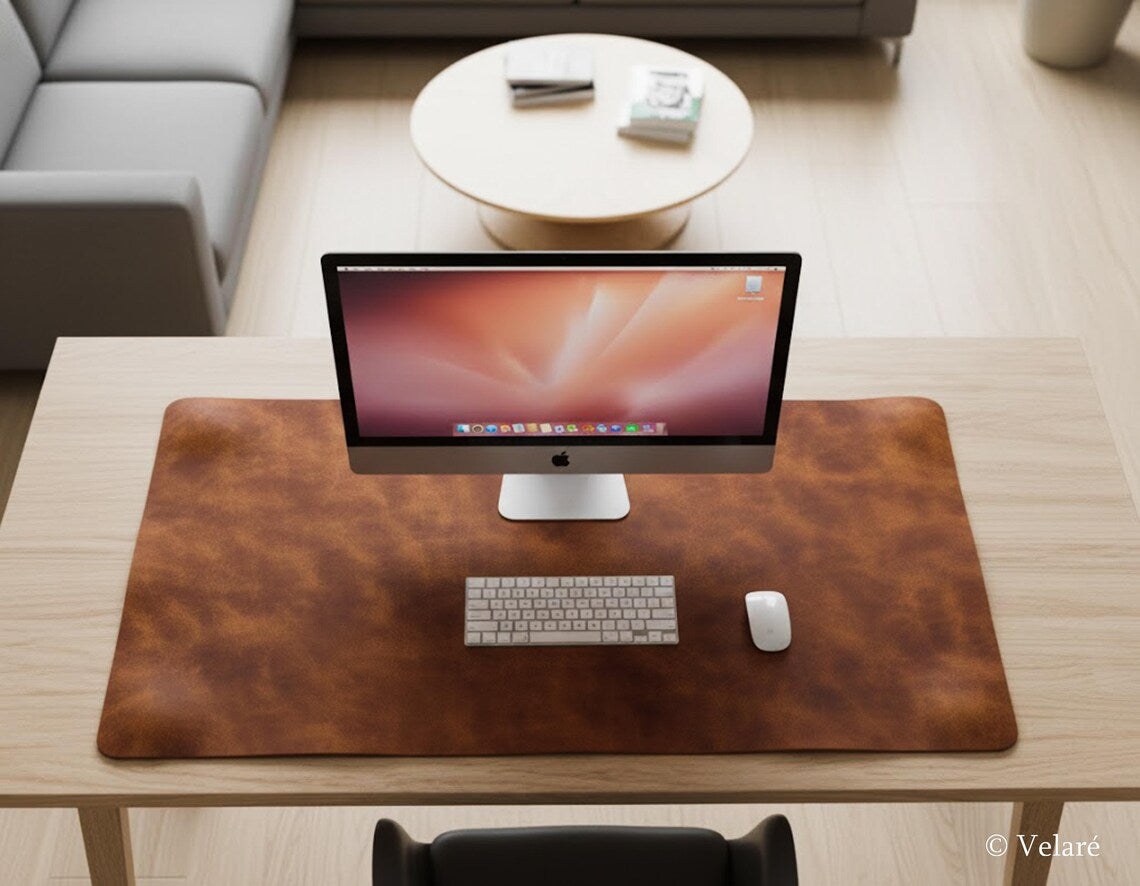 Handcrafted Full-Grain Leather Desk Mat