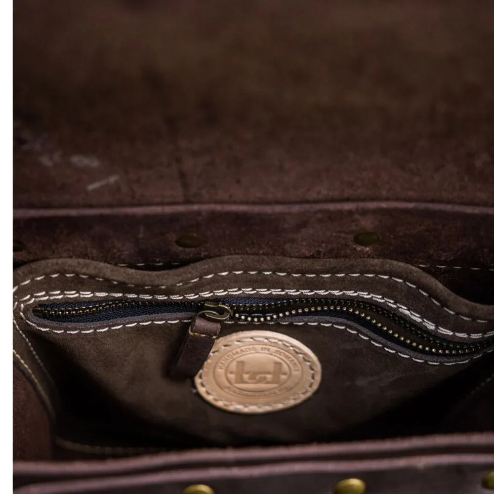 Handcrafted Men’s Brown Leather Crossbody Bag