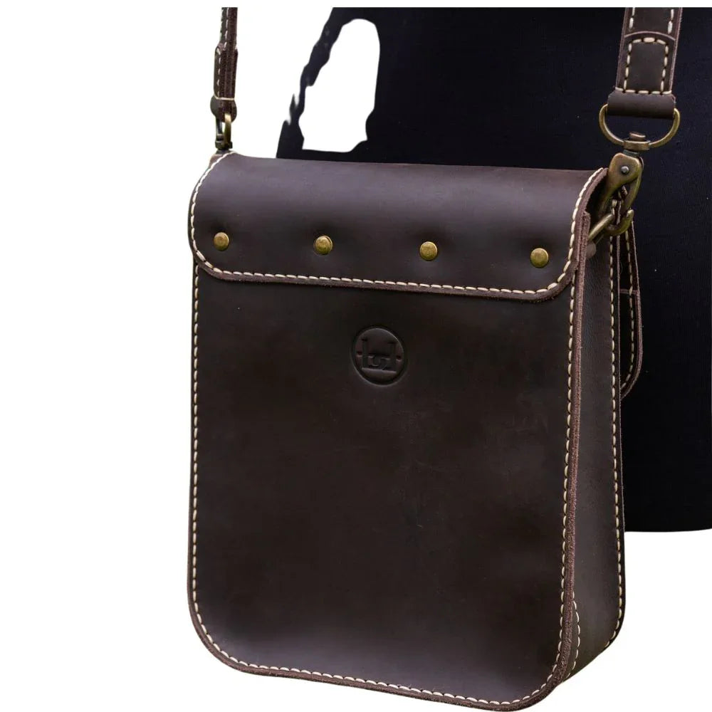Handcrafted Men’s Brown Leather Crossbody Bag