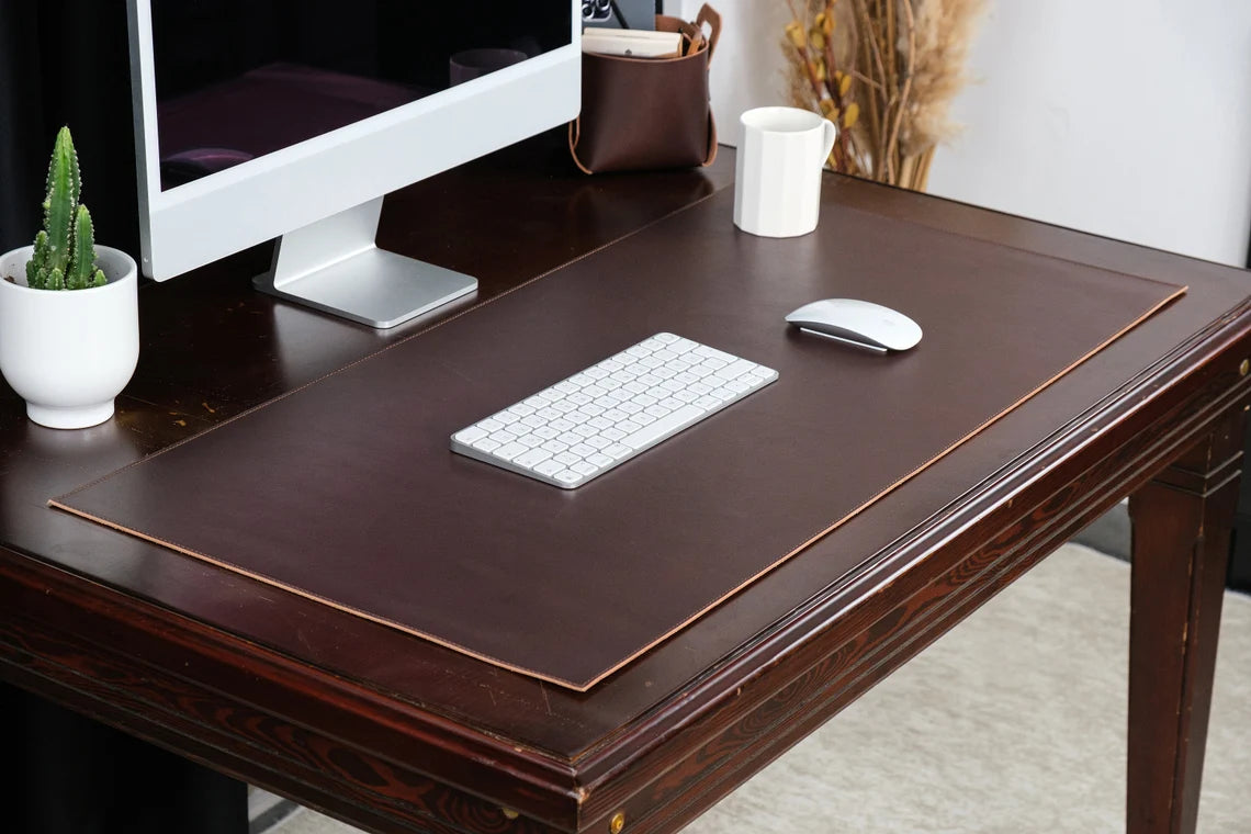 Handmade Brown Leather Desk Pad
