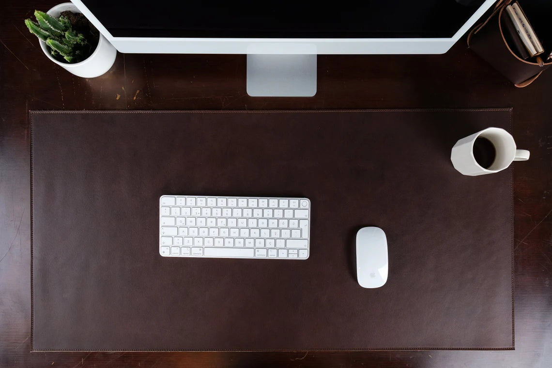 Handmade Brown Leather Desk Pad
