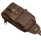Handmade Full-Grain Leather Crossbody Bag with Adjustable Strap