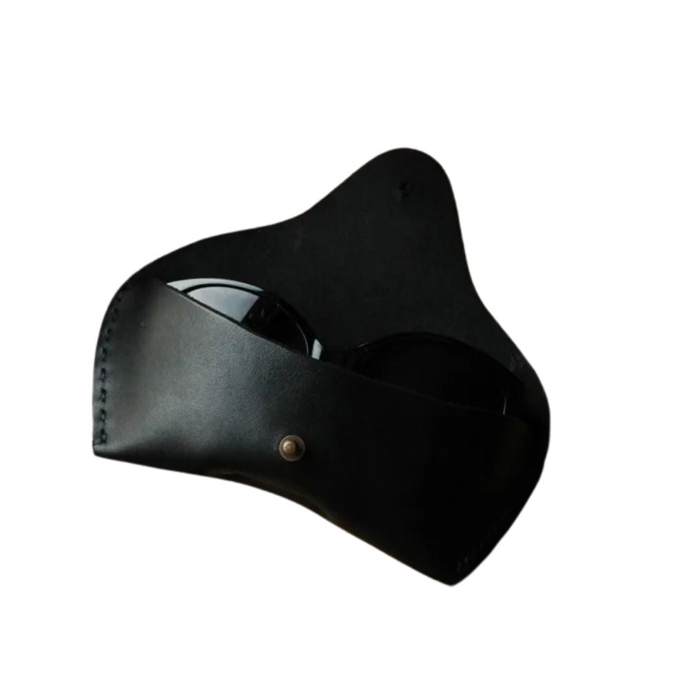 Handmade Genuine Leather Sunglass Case – Black