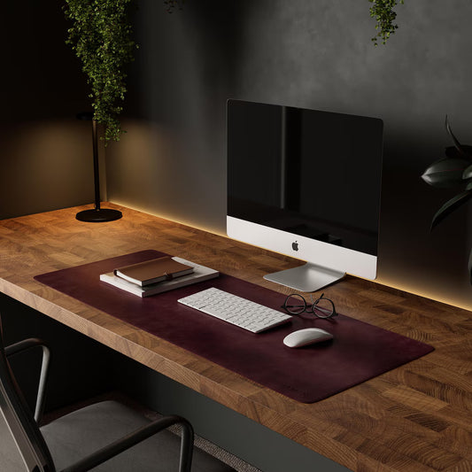 Handmade Leather Desk Mat – Large Desk Pad & Mouse Pad for Office