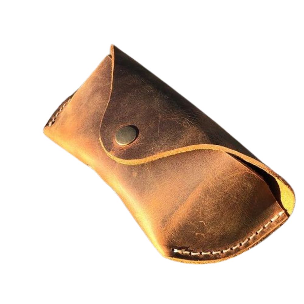 Handmade Vintage Slim Leather Sunglasses Case – Brown
