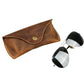 Handmade Vintage Slim Leather Sunglasses Case – Brown