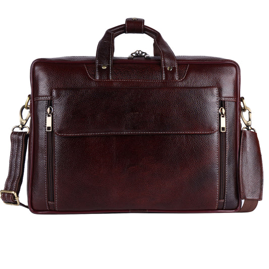 Leather Briefcase Compatible Laptop Bag