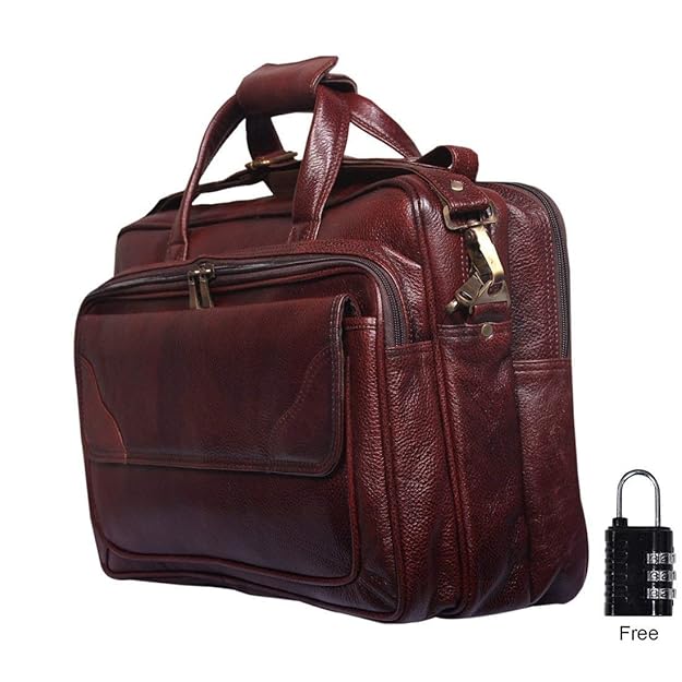 Men’s 16-Inch Genuine Leather Office Laptop Bag