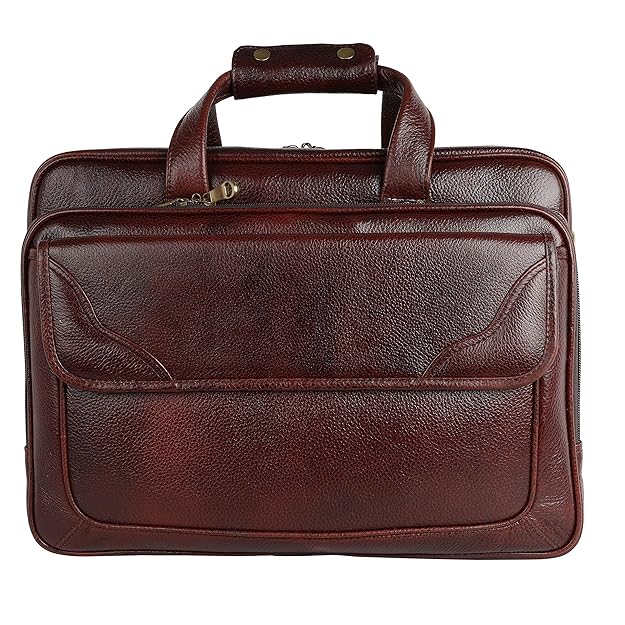Men’s 16-Inch Genuine Leather Office Laptop Bag
