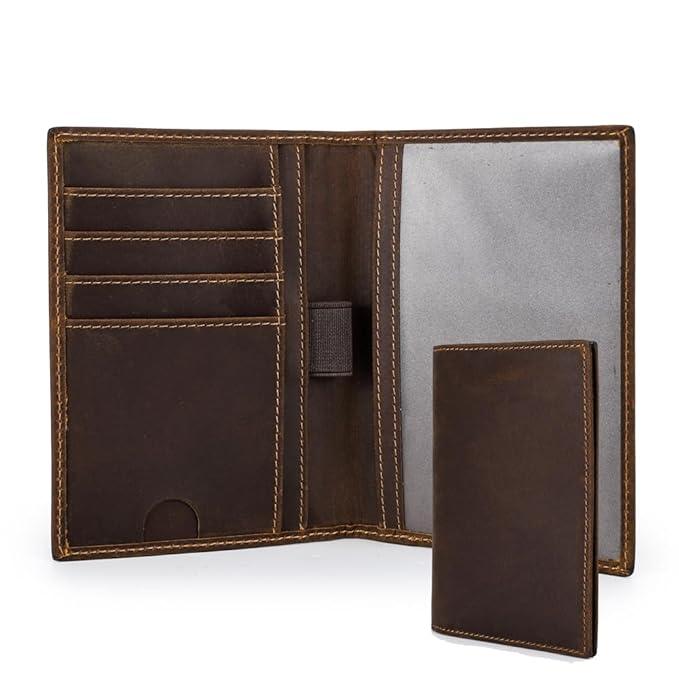 Men’s Full Grain Leather Passport Holder with 4 Card Slots