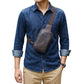 Men’s Genuine Leather Chest Bag – Crossbody Sling Backpack