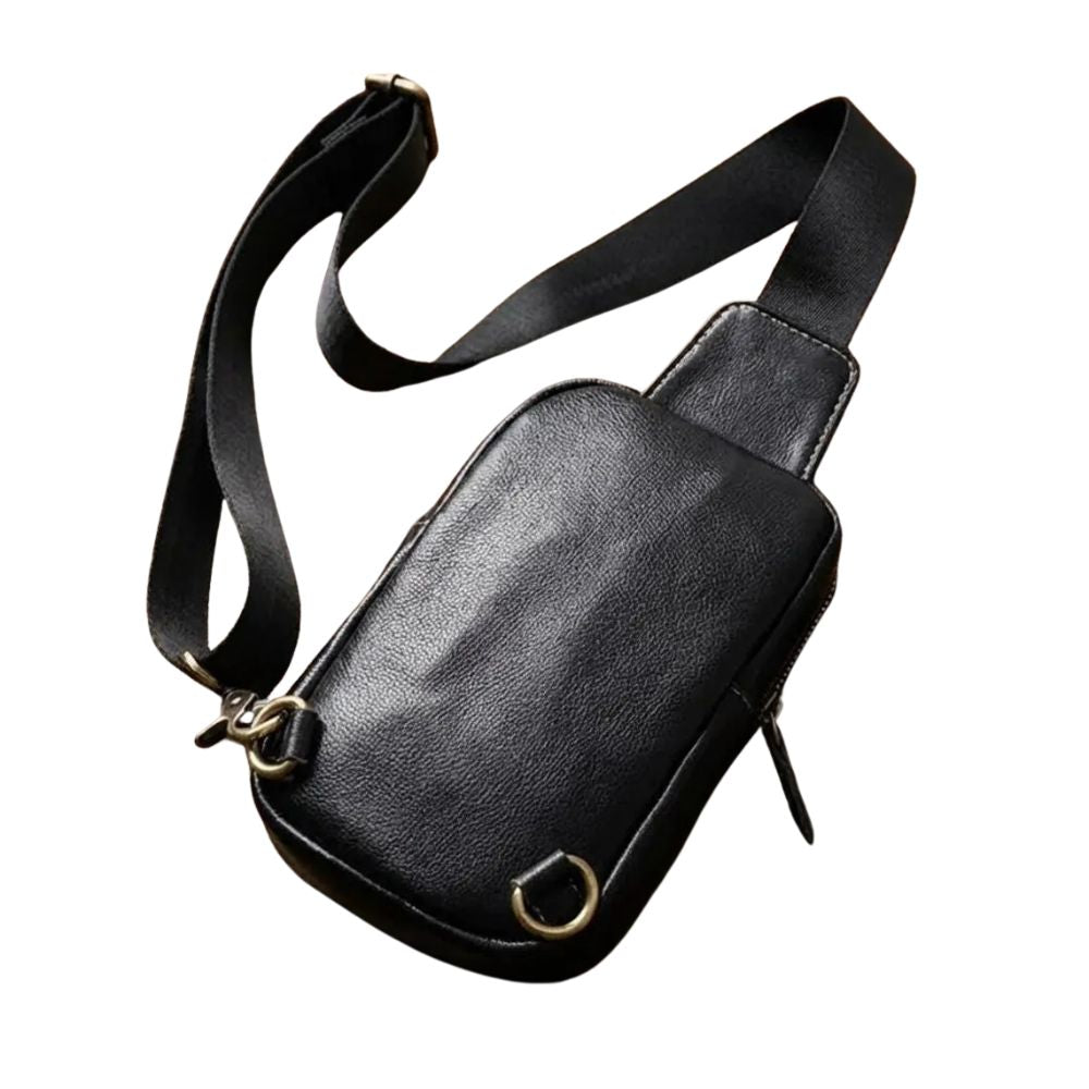 Men’s Genuine Leather Chest Bag – Crossbody Sling Backpack
