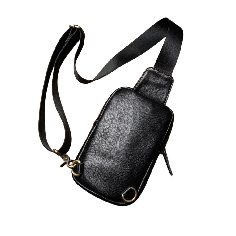 Men’s Genuine Leather Chest Bag – Crossbody Sling Backpack