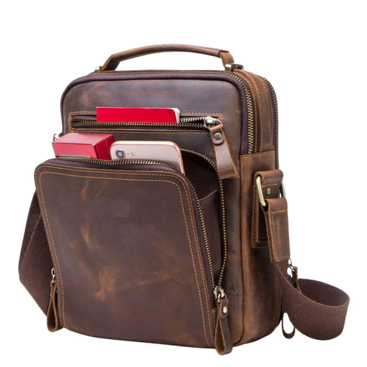 Men’s Vintage Genuine Leather Crossbody Bag