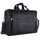 Unisex Leather Laptop Messenger Bag Black