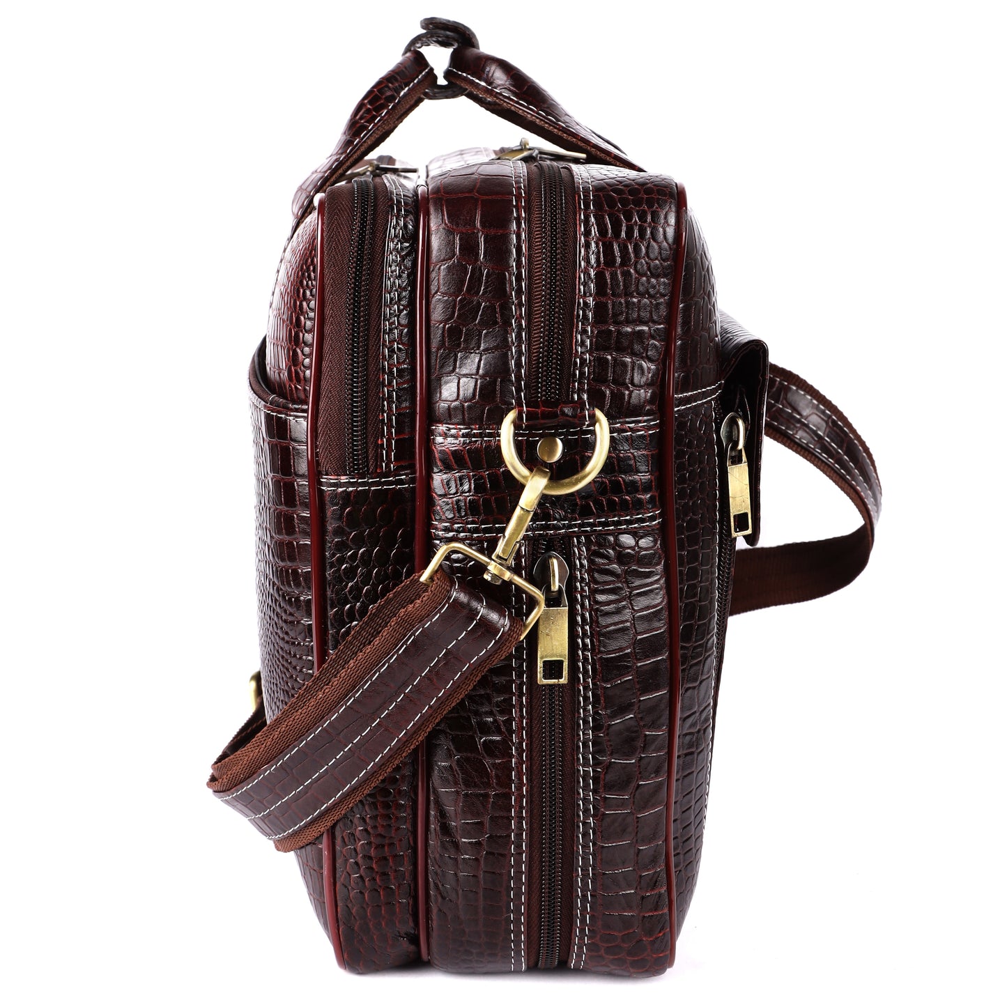 Vintage Brown Leather Briefcase Shoulder Bag