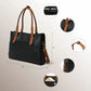 Women’s Office Leather Tote Laptop Bag-Black