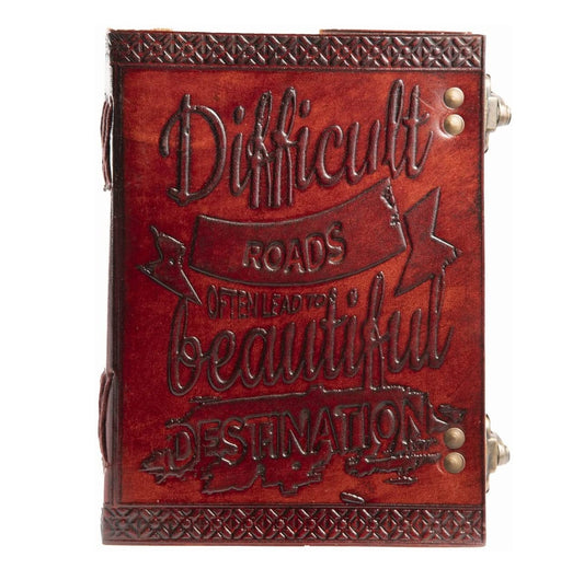 LEATHER ANTIQUE DIFICULT ROAD JOURNAL