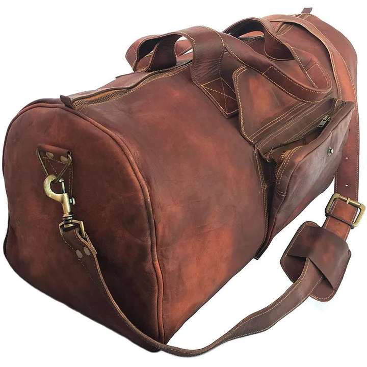 Genuine Leather Large Luggage Duffle Bag