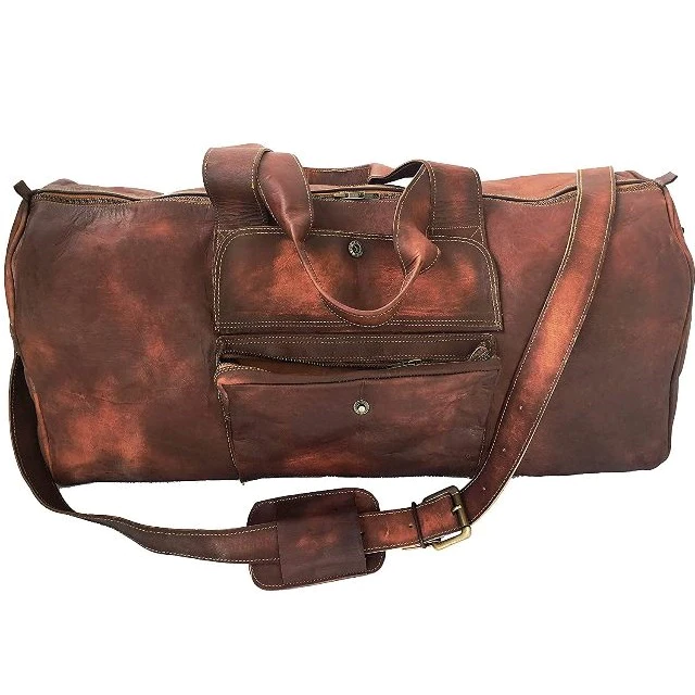 Genuine Leather Large Luggage Duffle Bag