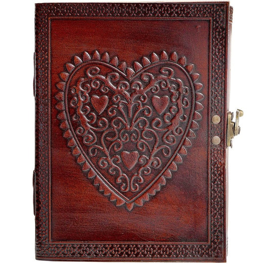 Handmade Leather Celtic Heart Design Notebook