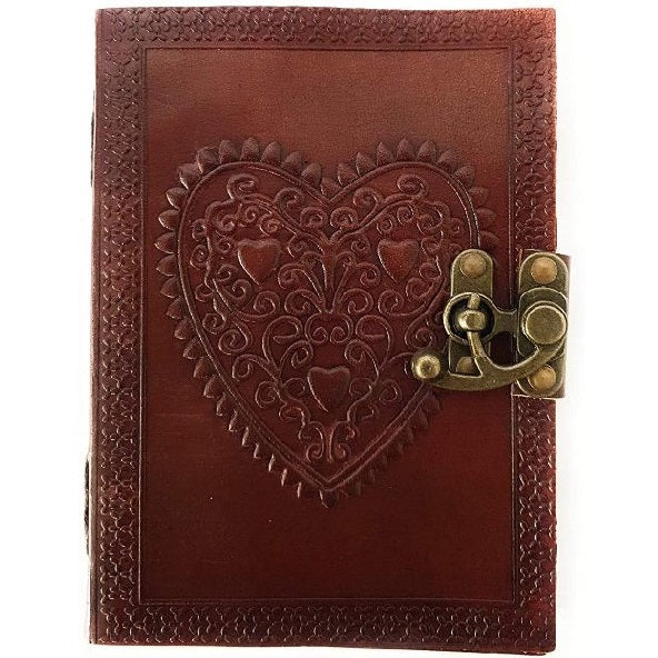 Handmade Leather Celtic Heart Design Notebook