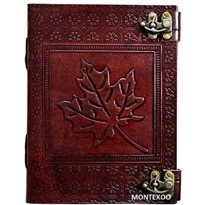 Handmade Leather Leaf Journal Notebook 