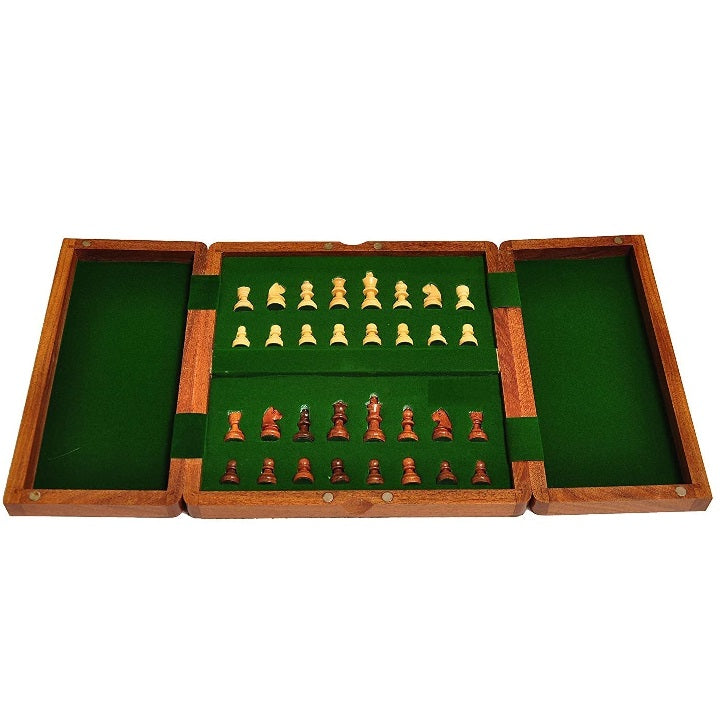 Handmade Wooden Magnetic Chess Board Foldable Set